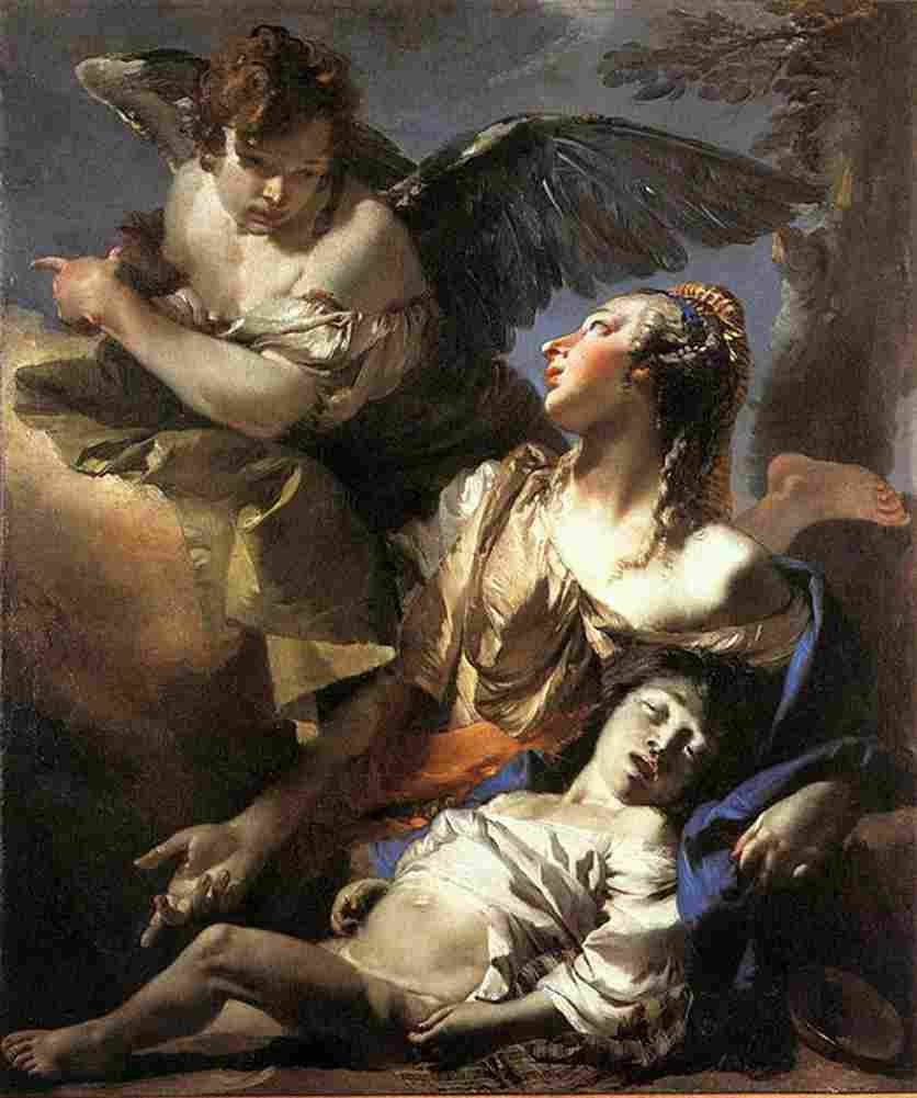 tie The Angel Succouring Hagar Art A4 Photo Print