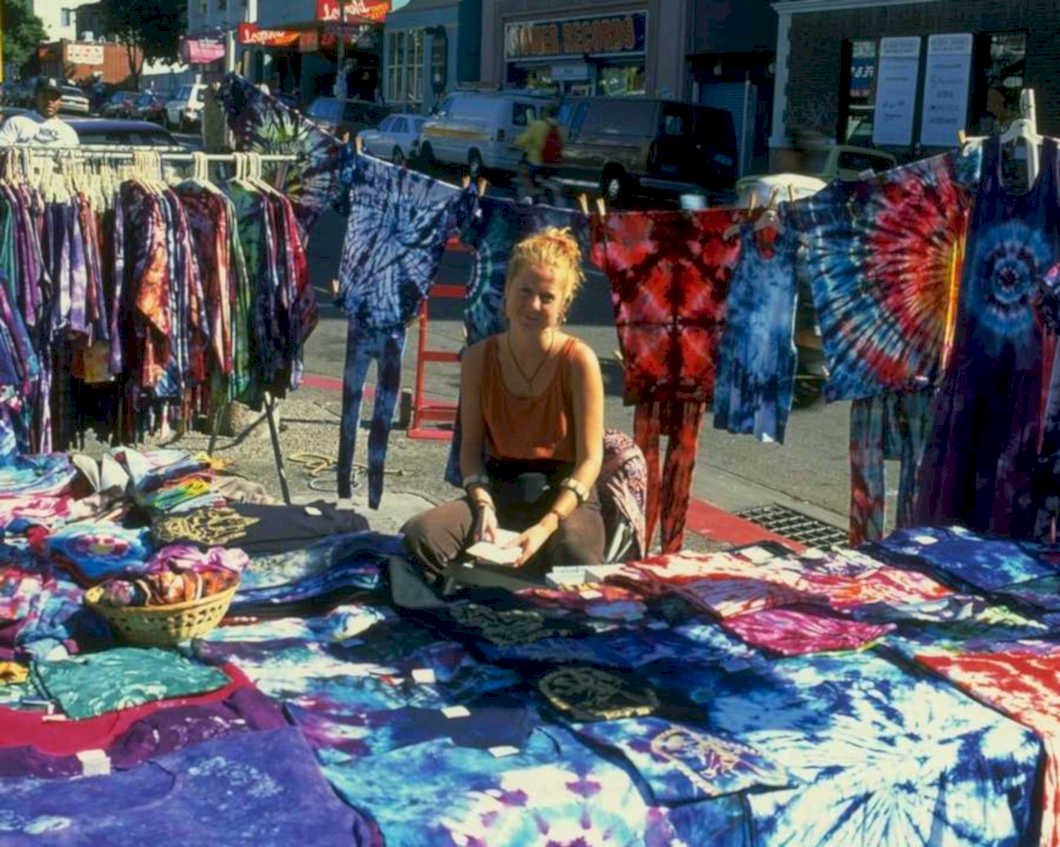 tie dye market1980s 1990s A4 Photo Print