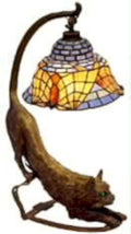 tiffanytigerlamp bronze leaping1980s 1990s A4 Photo Print