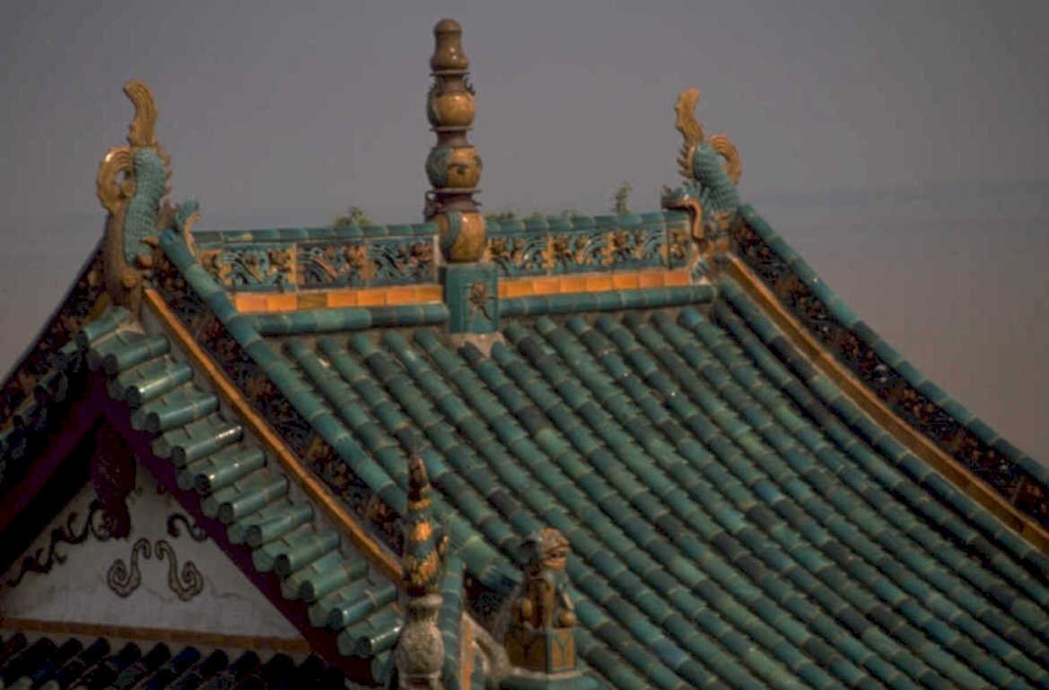 tile roof temple 1980s 1990s A4 Photo Print