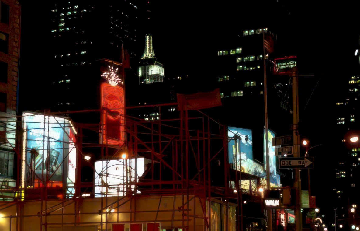 times square billboards 1 Vintage A4 Photo Print