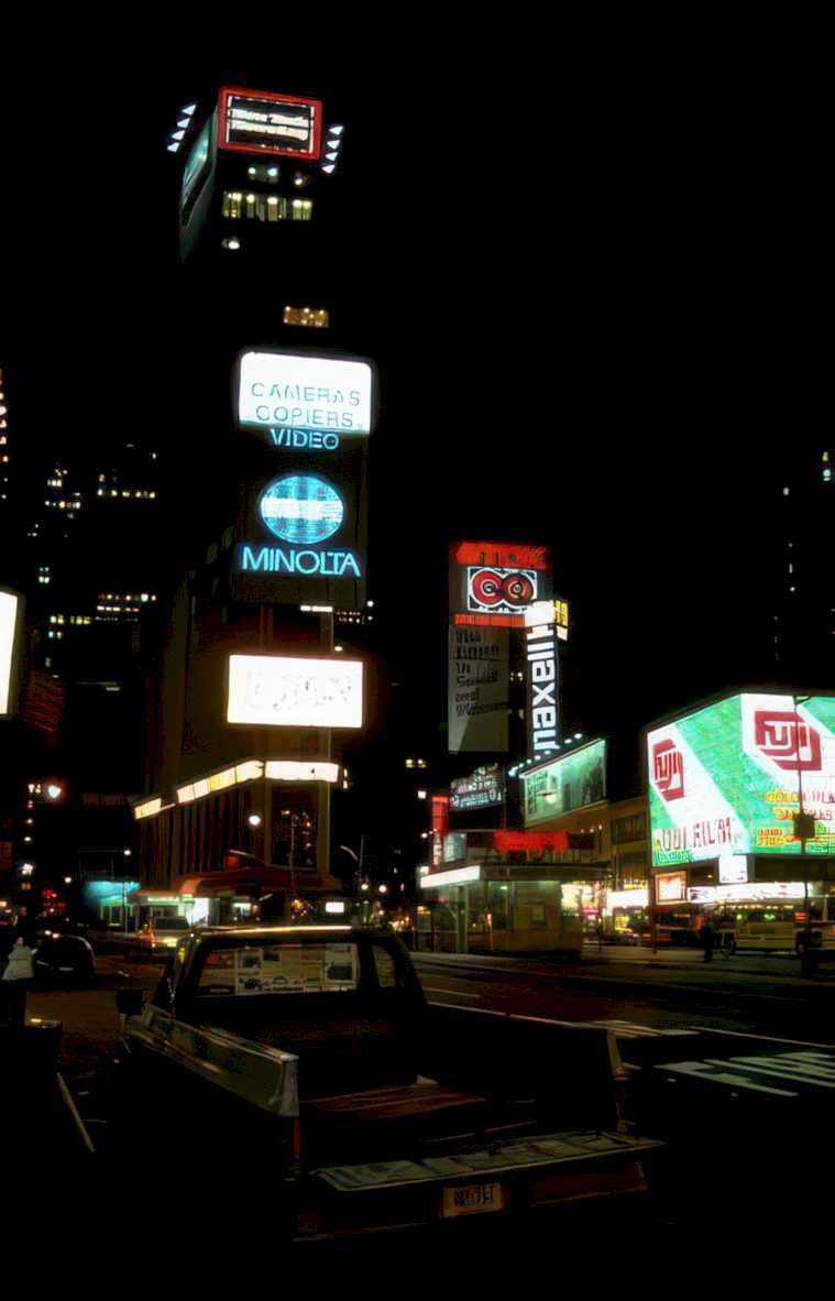 times square billboards 2 Vintage A4 Photo Print