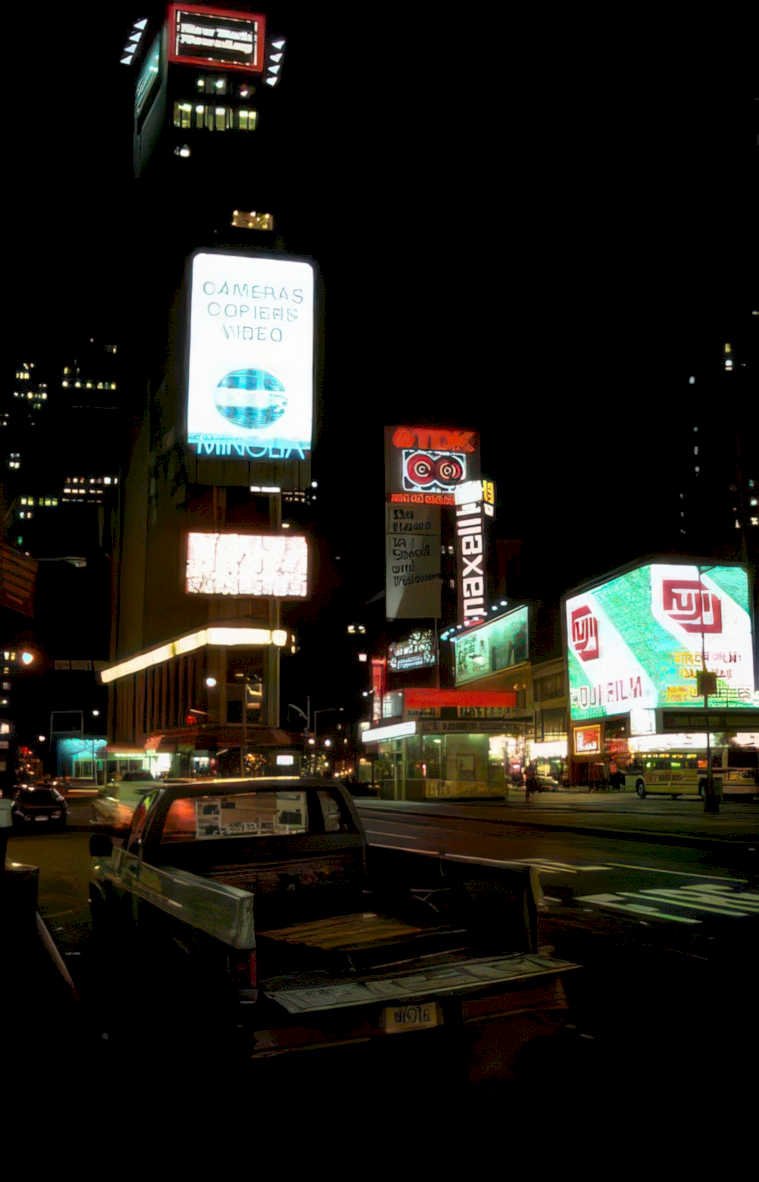 times square billboards 5 Vintage A4 Photo Print