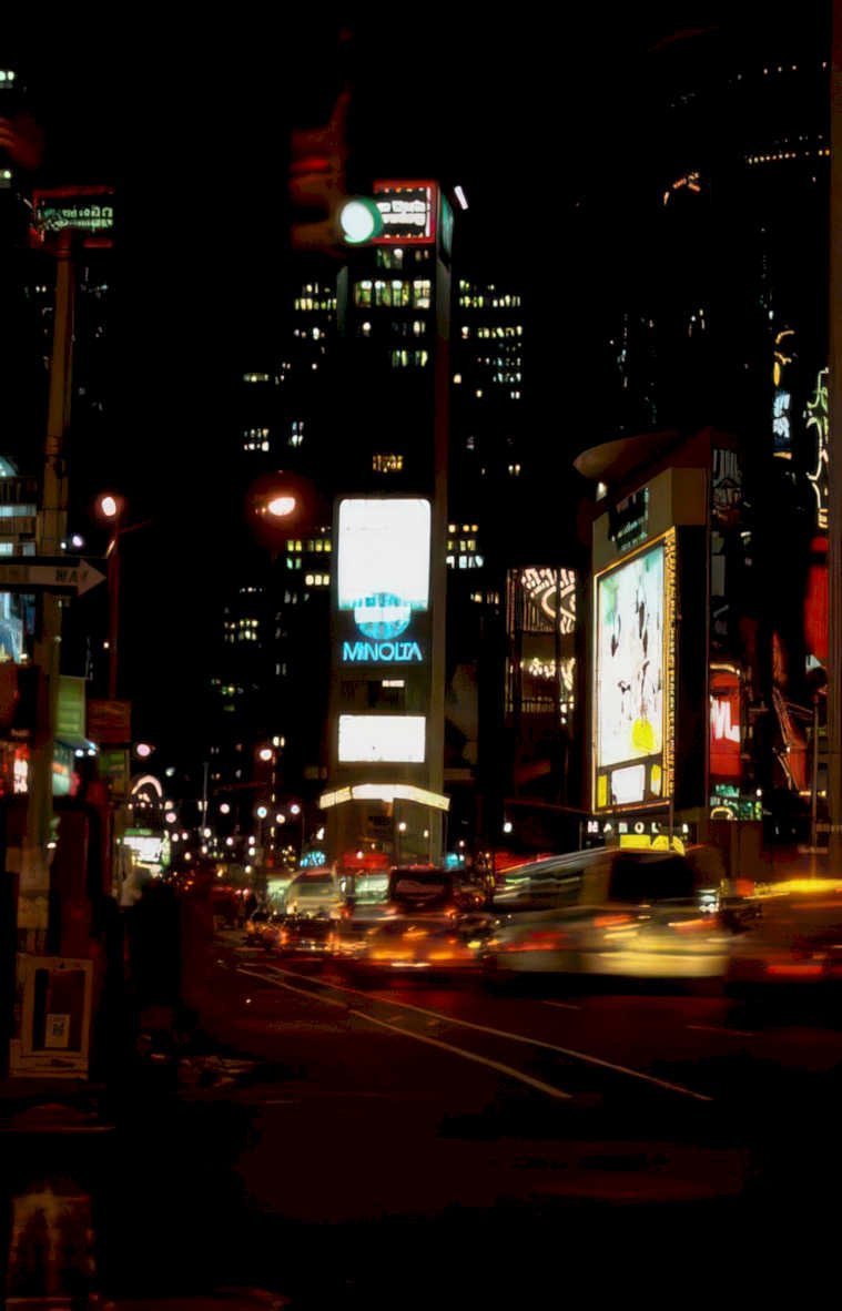 times square night 2 Vintage A4 Photo Print