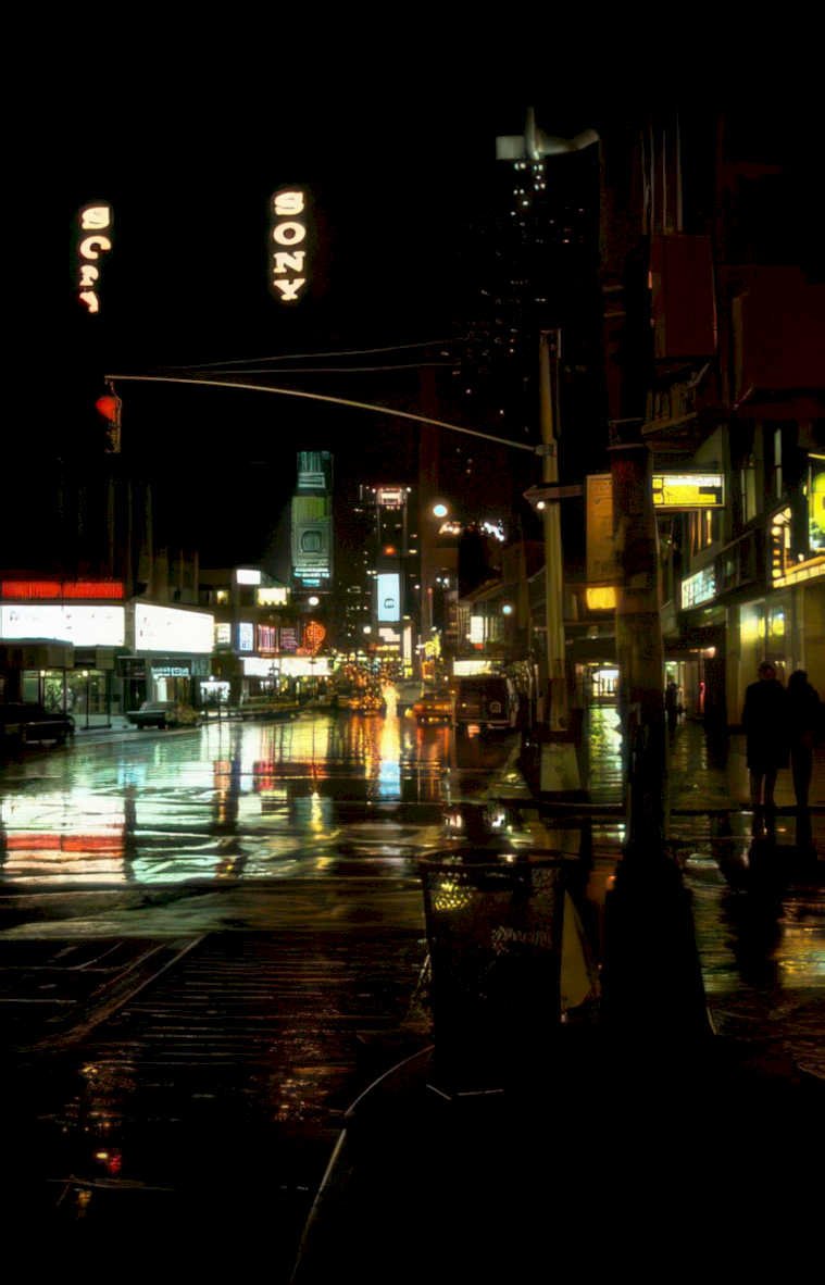 times square night 6 Vintage A4 Photo Print