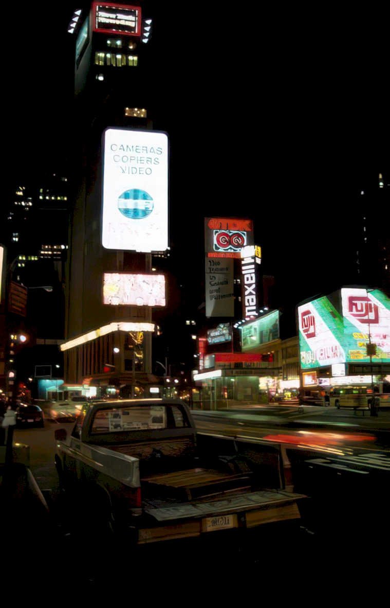times square truck Vintage A4 Photo Print