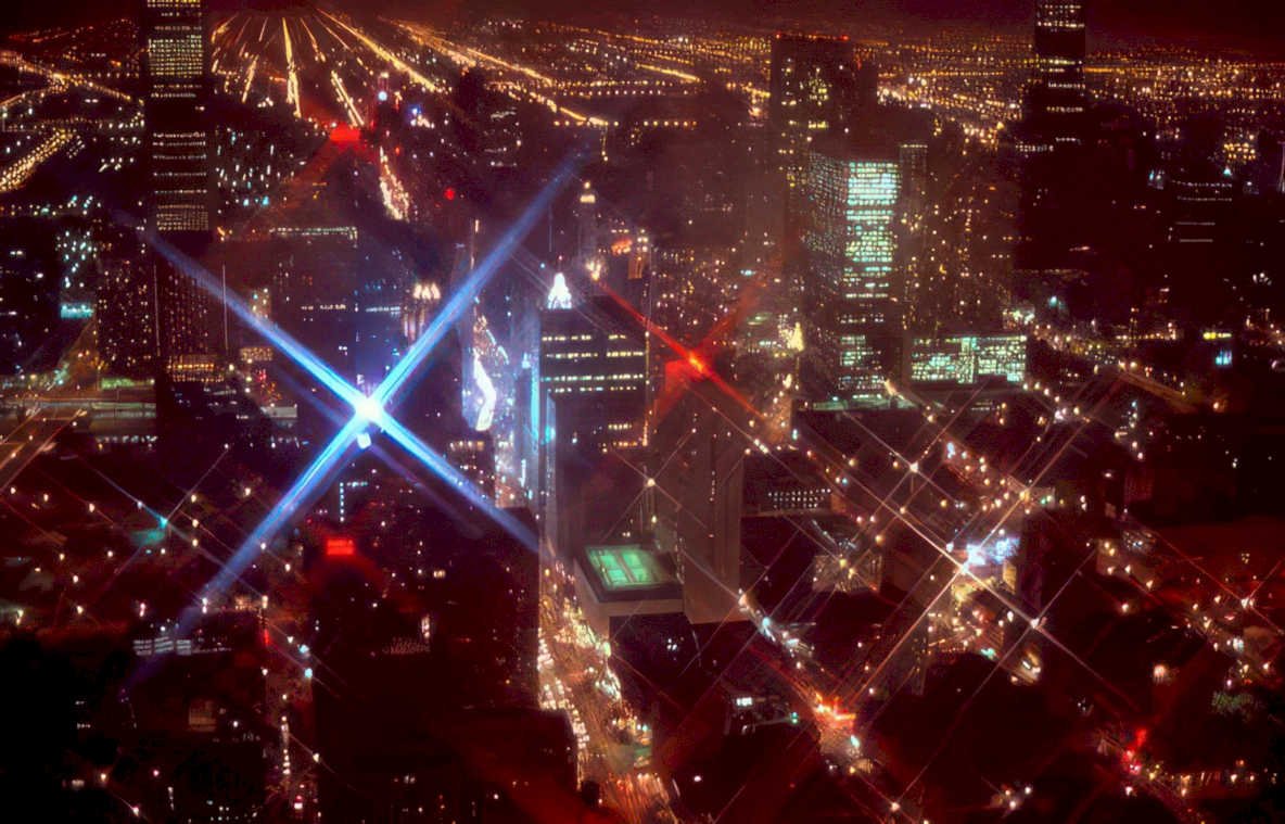 timesquarelaserbeam nyc night Vintage A4 Photo Print