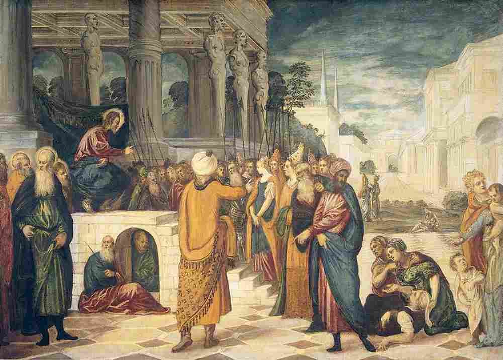tintoretto christ and the adulteress Art A4 Photo Print