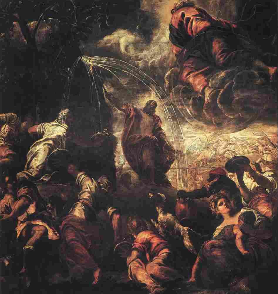 tintoretto moses bringing forth water from the rock Art A4 Photo Print