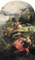 tintoretto saint george and the dragon two Art A4 Photo Print