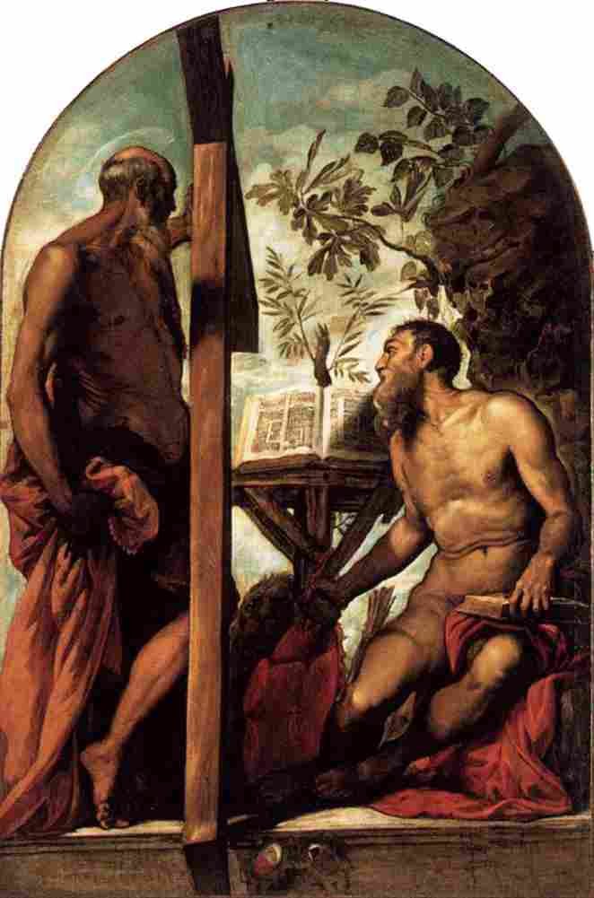 tintoretto saint jerome and saint andrew Art A4 Photo Print