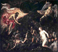 tintoretto the descent into hell Art A4 Photo Print