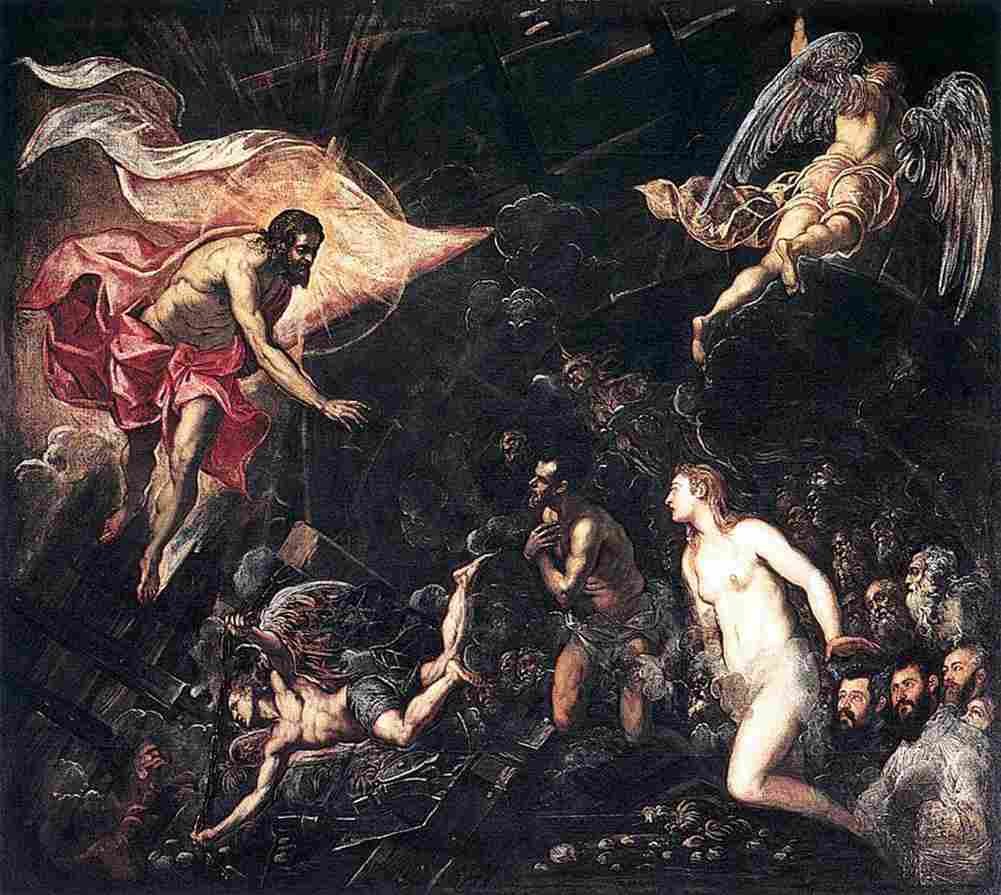 tintoretto the descent into hell Art A4 Photo Print
