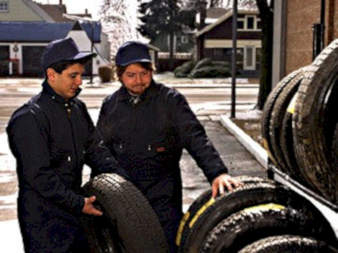 tire delivery mechanics1980s 1990s A4 Photo Print