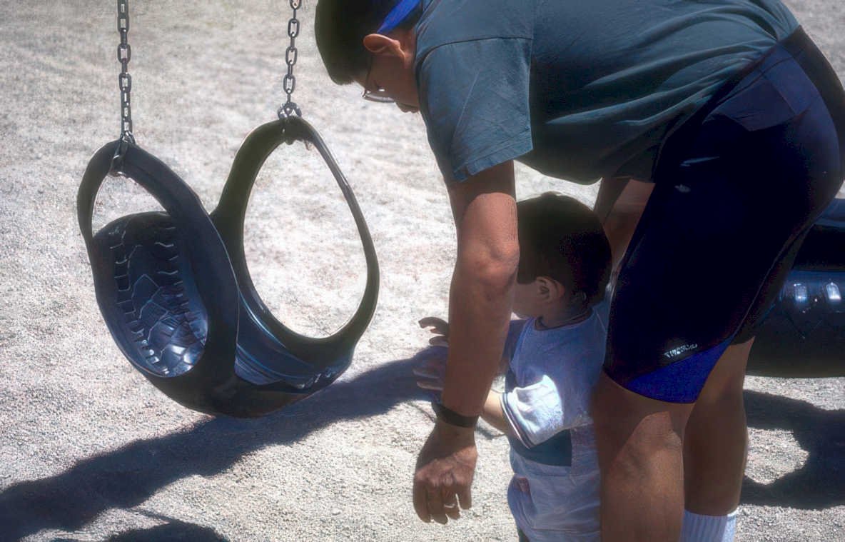 tire swing playtime Vintage A4 Photo Print