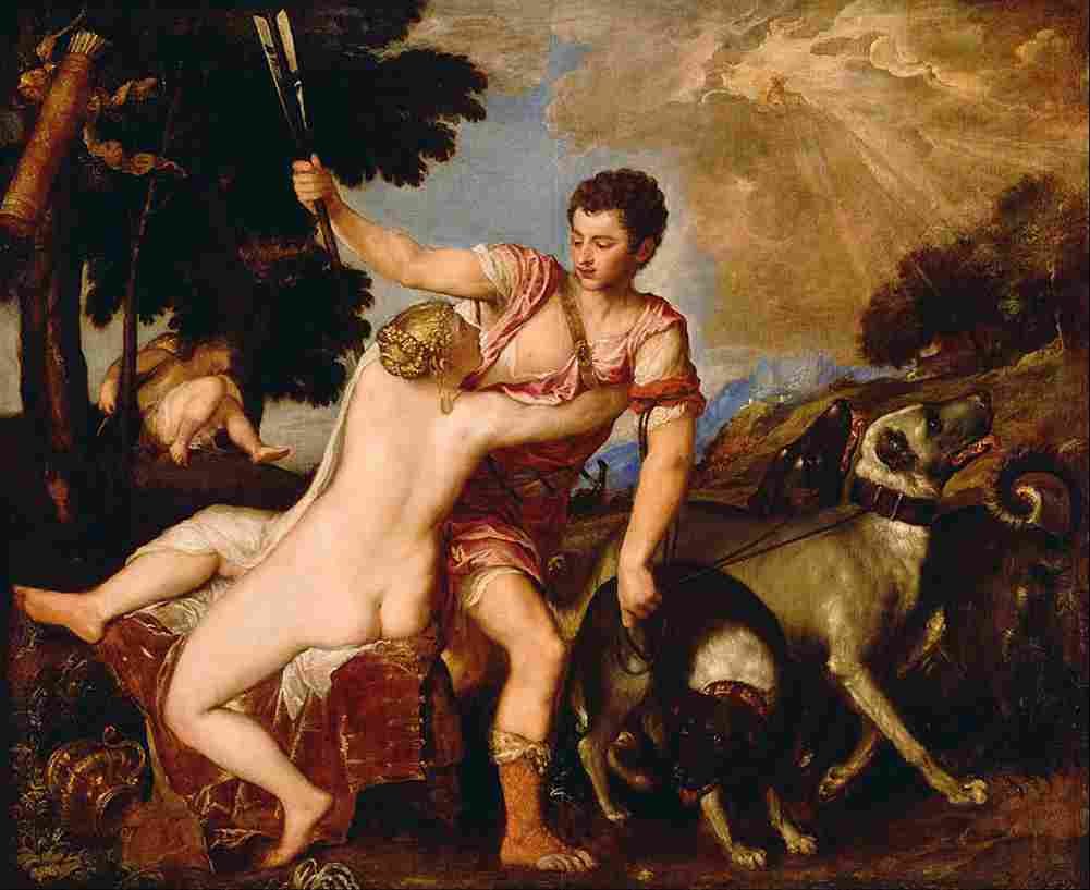 titian venus and adonis Art A4 Photo Print