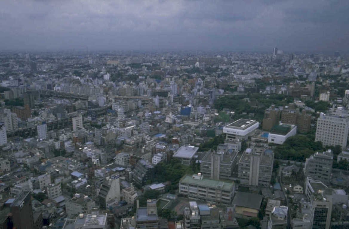 tokyo cityscape rain 1 1980s 1990s A4 Photo Print
