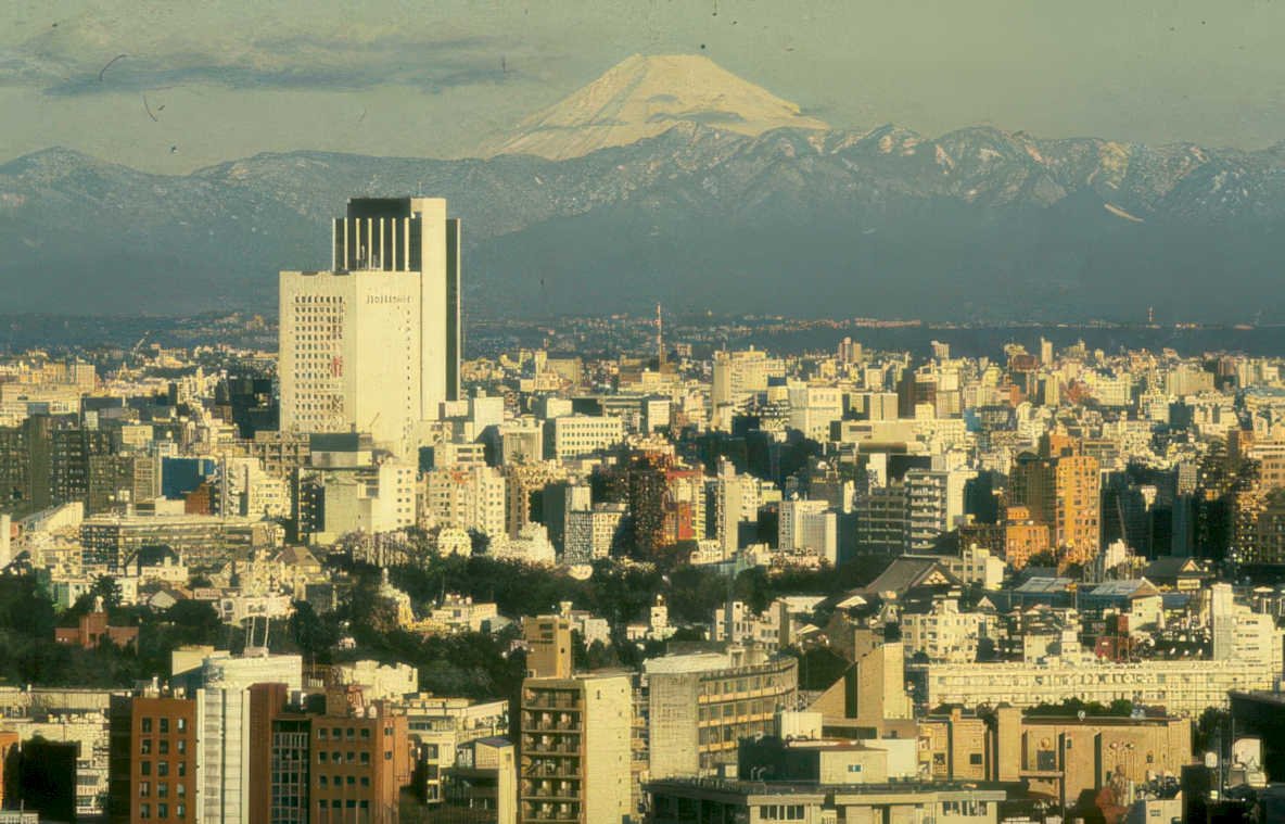 tokyo fuji skyline Vintage A4 Photo Print
