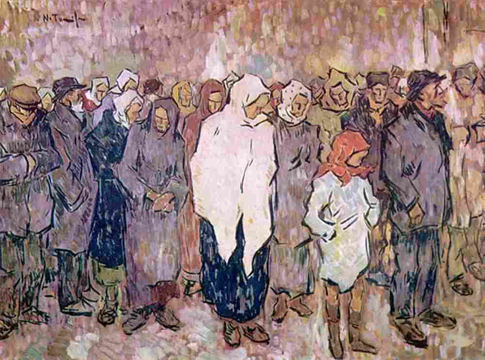 ton Queuing for Bread Art A4 Photo Print