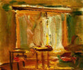 torn Interior with Curtained Window Art A4 Photo Print