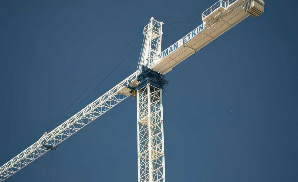 tower crane downtown Vintage A4 Photo Print