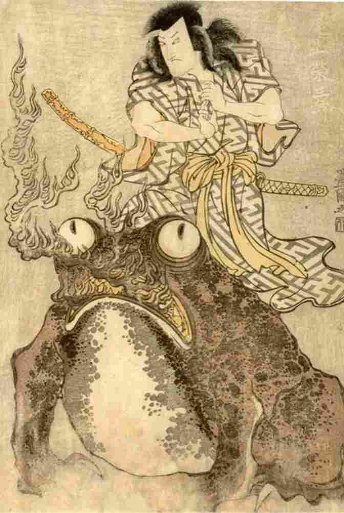 toyokuni Actor Onoe Eizaburo I as a Magician with a Giant Toad Art A4 Photo Print