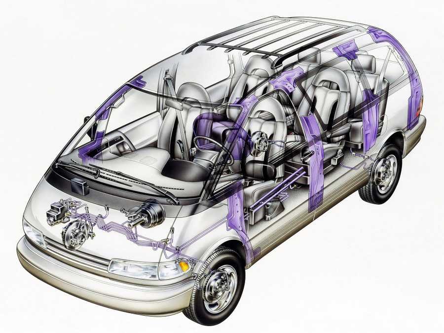 toyota previa 1991 cutaway A4 Photo Print