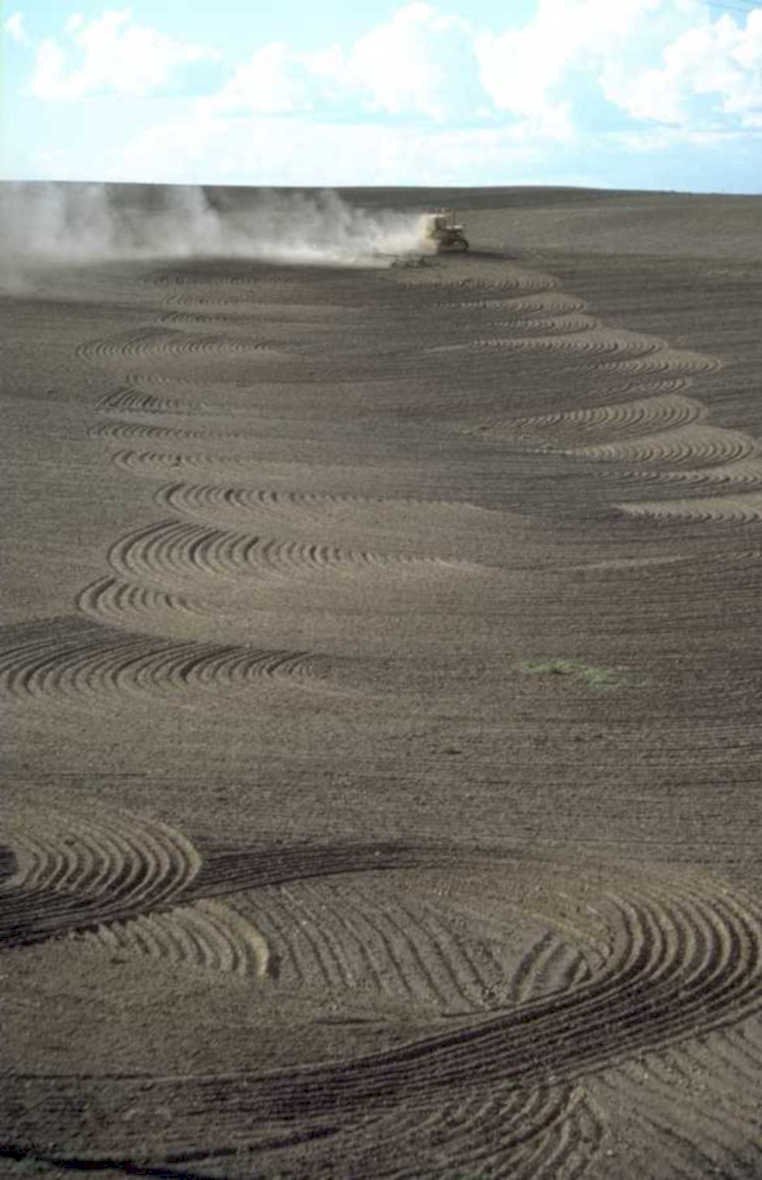 tractor plowing soil 1980s 1990s A4 Photo Print