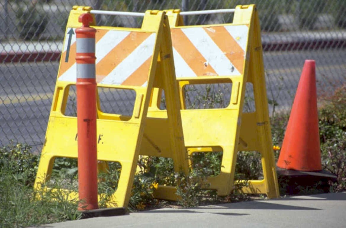 traffic cones barricades 1980s 1990s A4 Photo Print