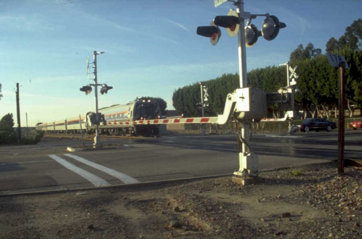 train crossing signal 1980s 1990s A4 Photo Print