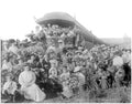train people flowers Vintage world war A4 Photo Print