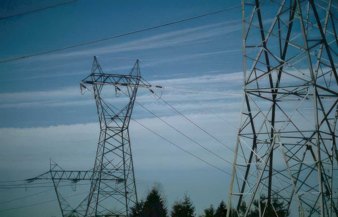 transmission towers wires Vintage A4 Photo Print