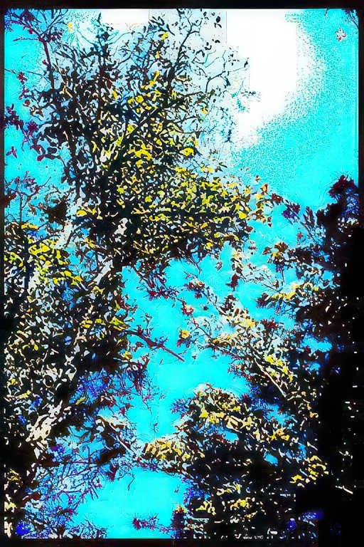 tree sky sunflare Vintage A4 Photo Print