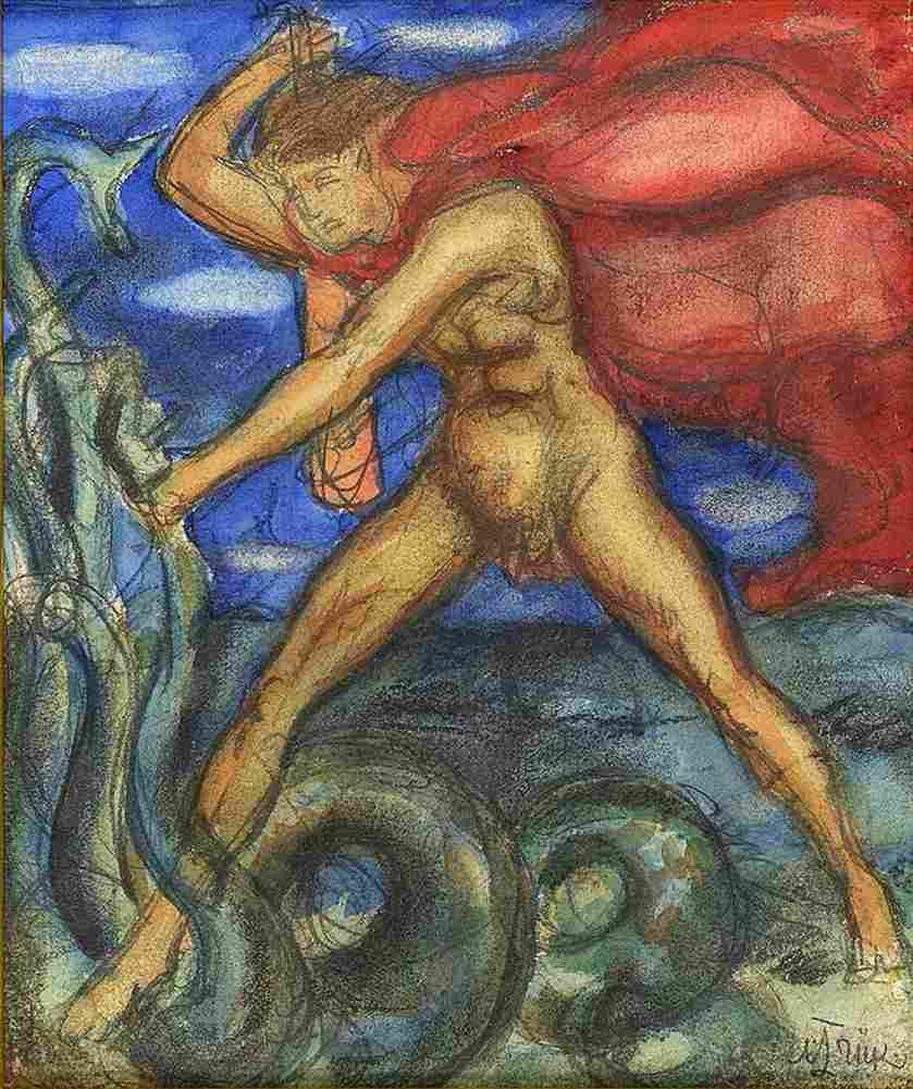 triik fight with hydra Art A4 Photo Print