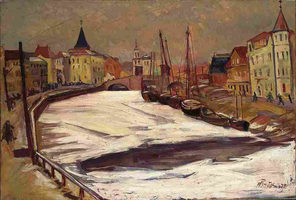 triik winter with tartu river ema Art A4 Photo Print
