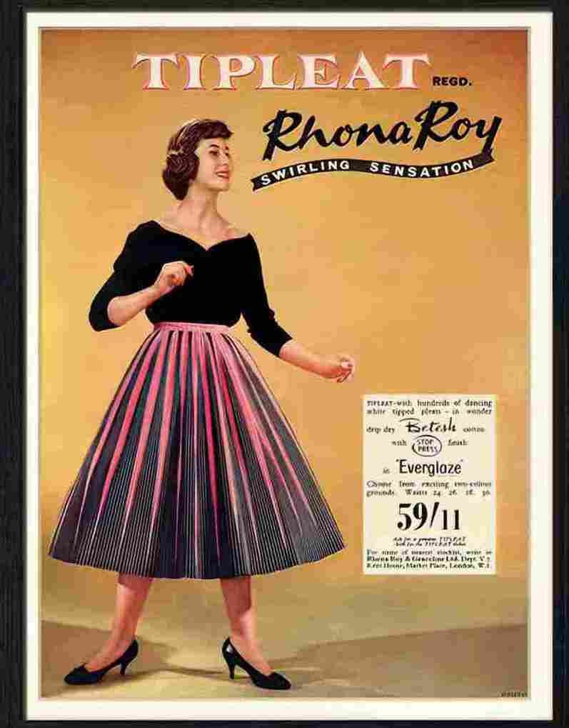 tripleat rhona roy skirt 1950s Advert A4 Photo Print