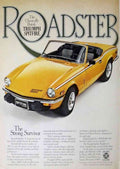 triumph 1978 spitfire roadster yellow advert 2023 USE A4 Photo Print