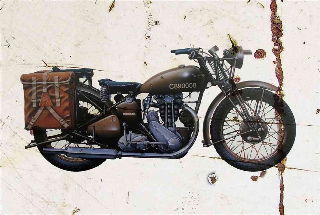 triumph 3hw 1944 use AGED A4 Photo Print