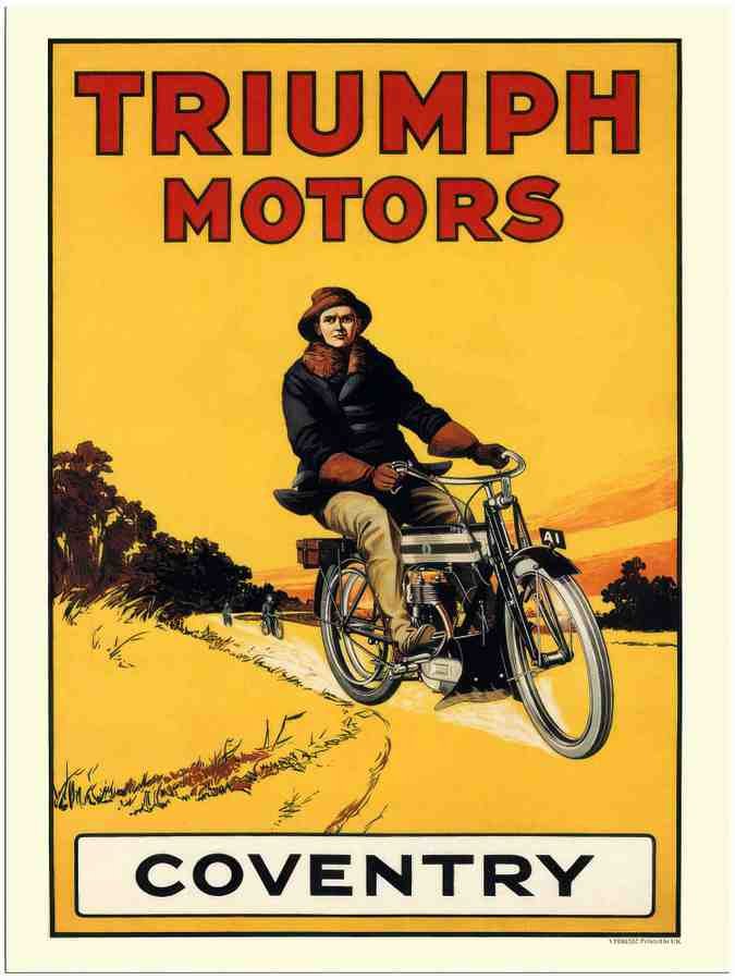 triumph motors coventry motorcycles 2 Vintage Advert A4 Photo Print