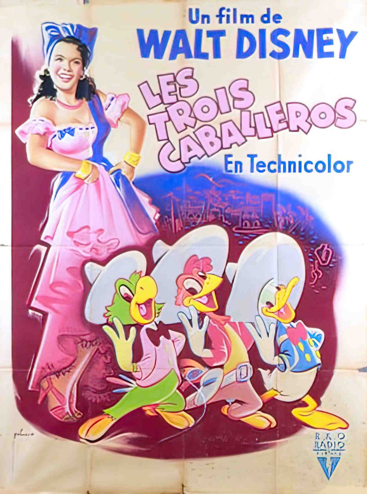 trois caballeros les Advert A4 Photo Print