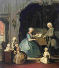 troost Family Group at a Harpsichord Art A4 Photo Print