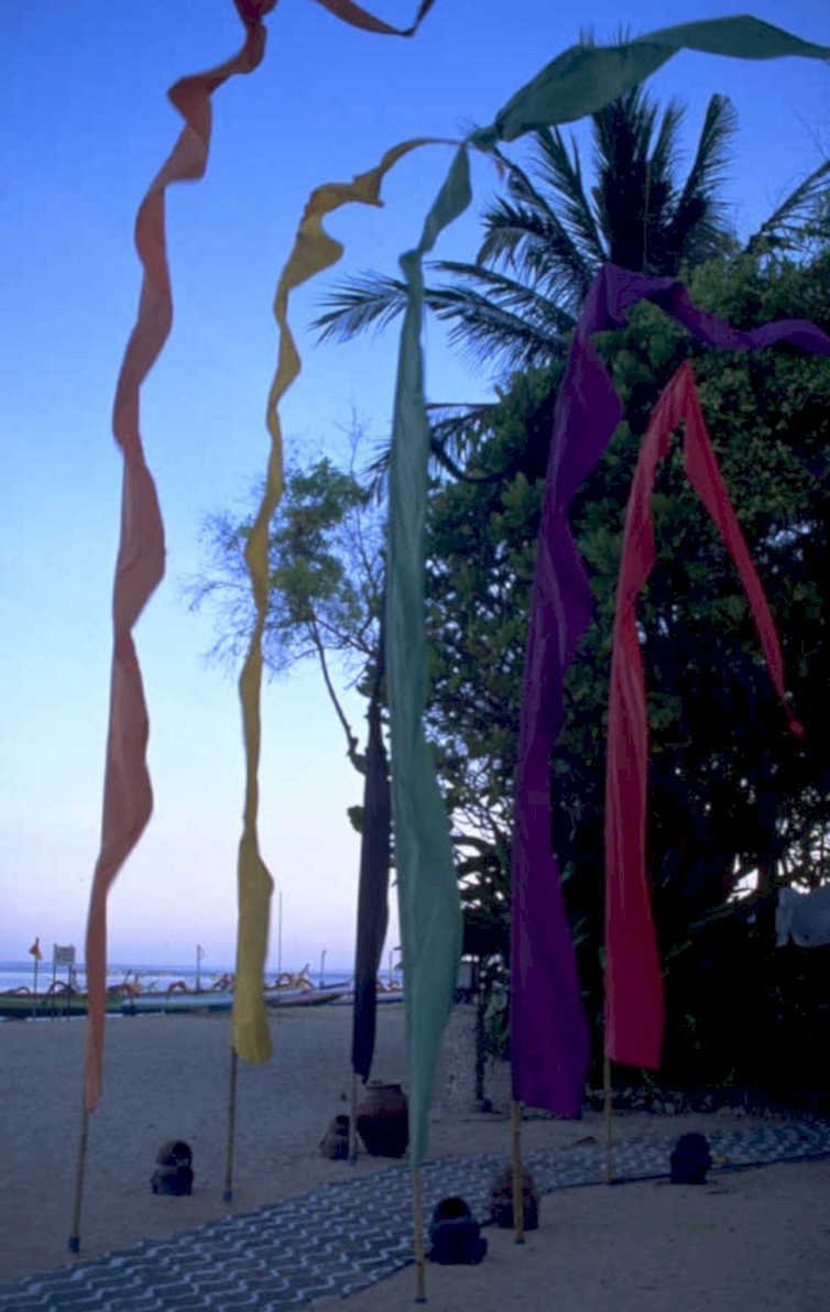 tropical beach flags 1980s 1990s A4 Photo Print