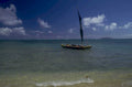 tropical canoe beach 1980s 1990s A4 Photo Print