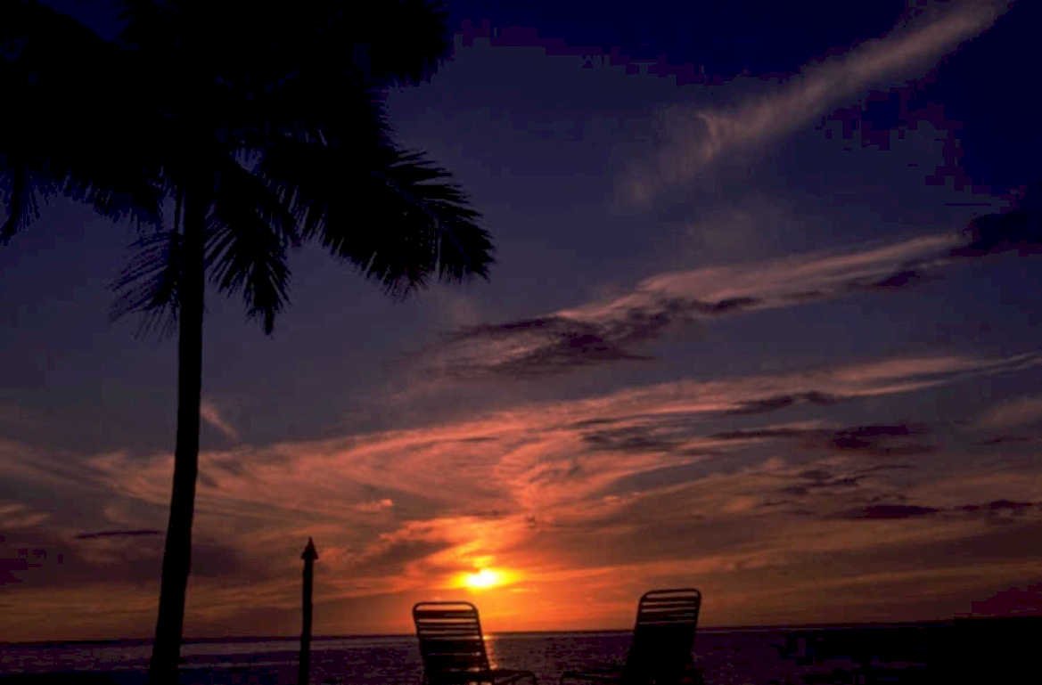 tropical sunset beach 2 1980s 1990s A4 Photo Print