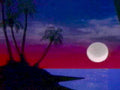 tropical sunset beach1980s 1990s A4 Photo Print