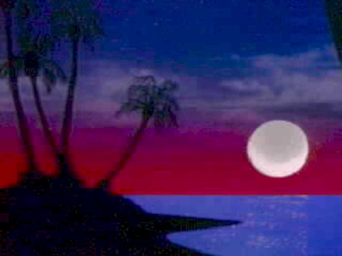 tropical sunset beach1980s 1990s A4 Photo Print