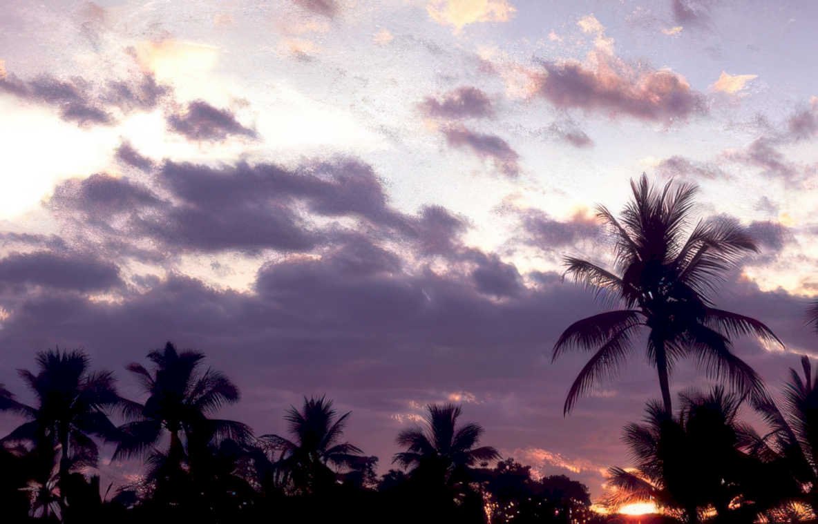 tropical sunset maui Vintage A4 Photo Print