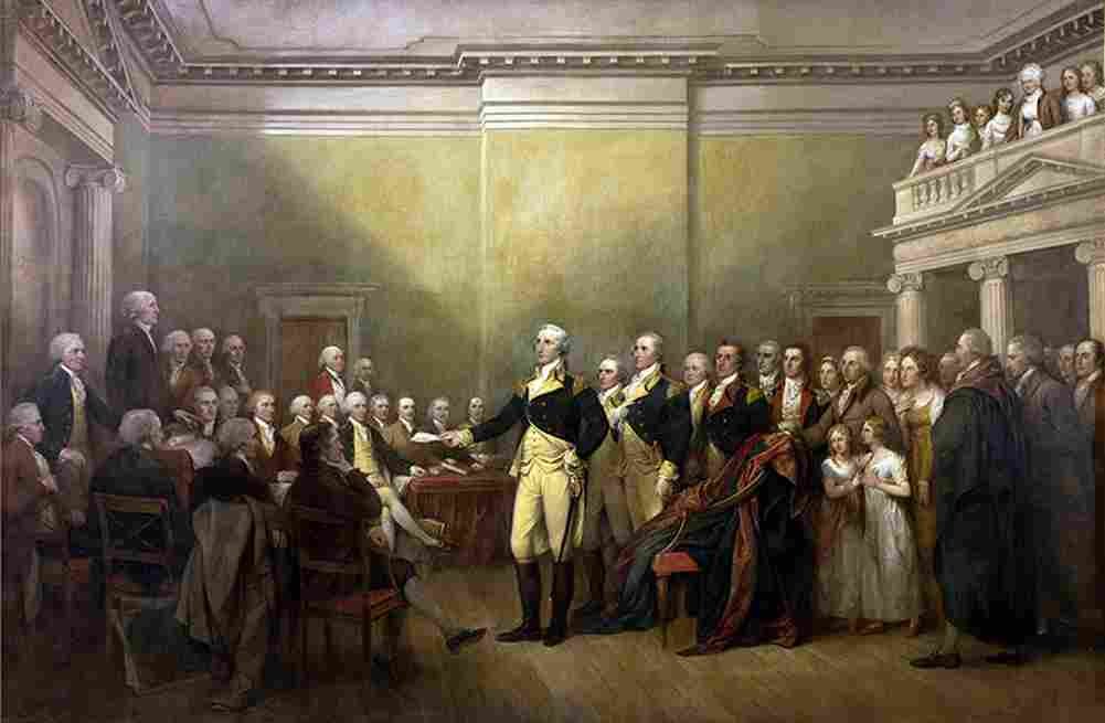 trum General George Washington Resigning his Commission Main Art A4 Photo Print