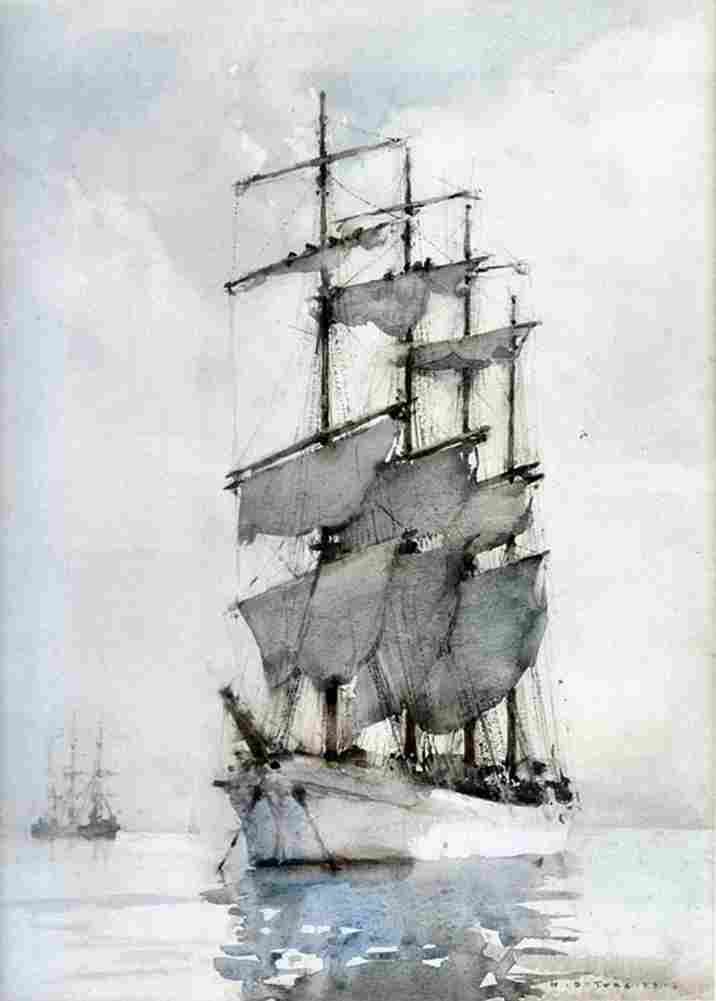 tuke Four Masted Barque Art A4 Photo Print