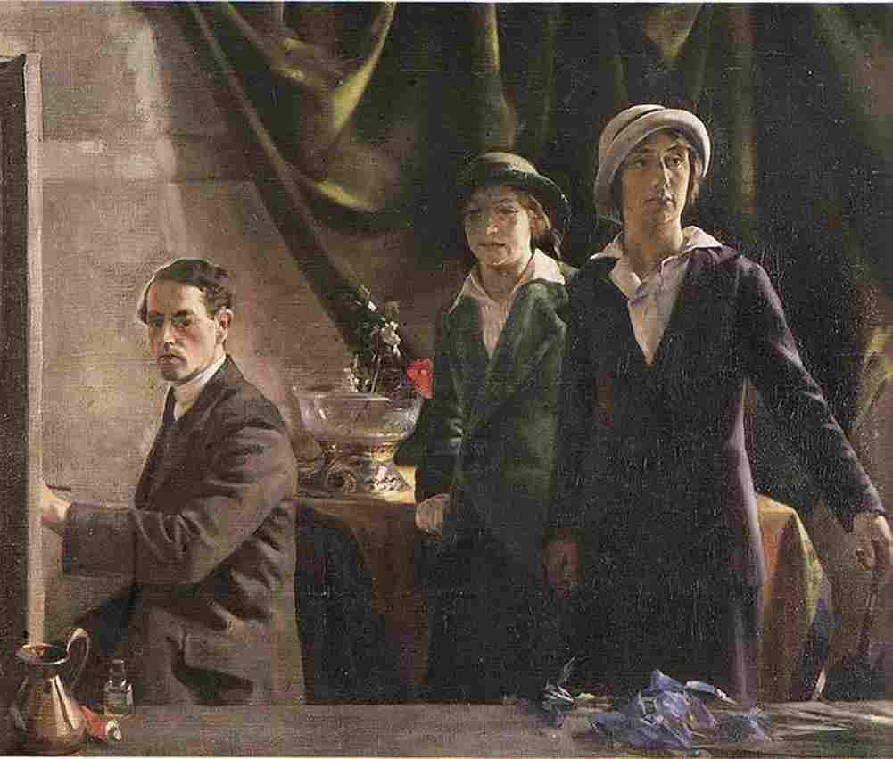 tuo self with two girlfriends Art A4 Photo Print